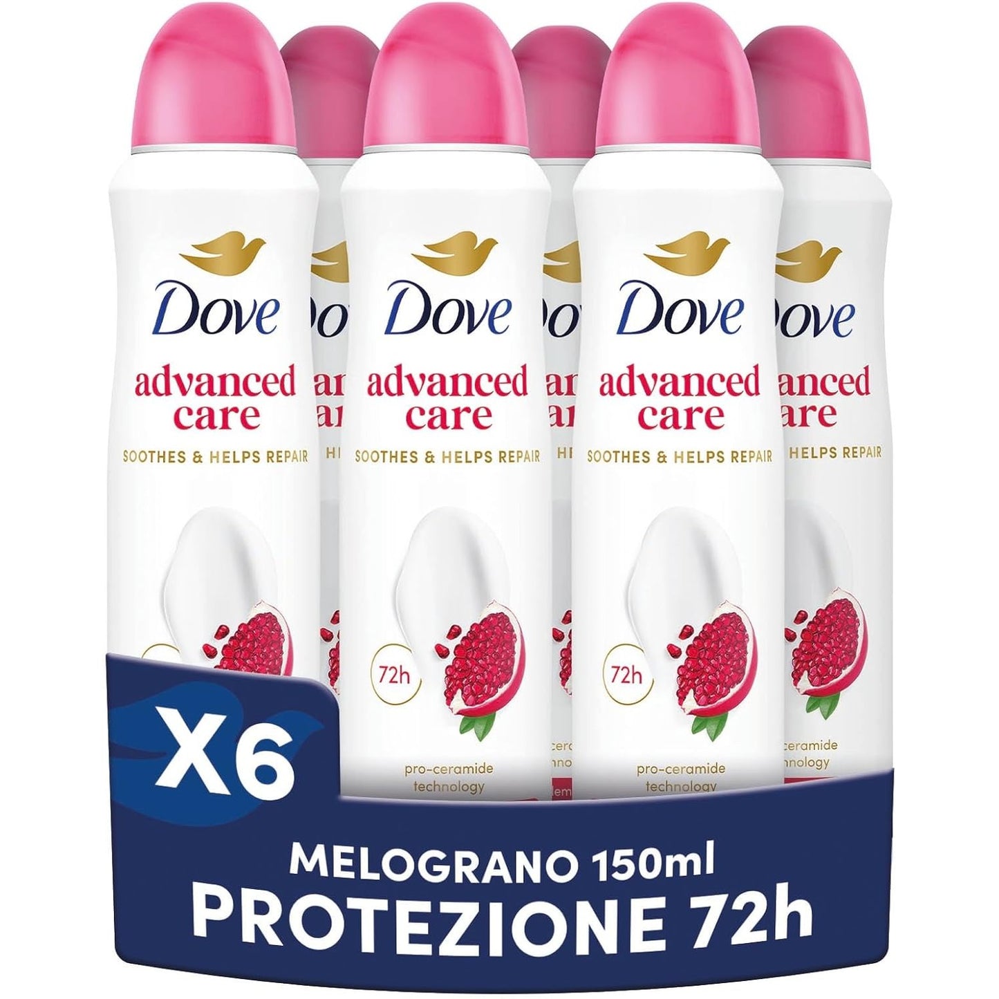 271488 - DOVE Sprej Deodorant Advanced Care Go Fresh Pomegranate, 150 ml, 6 copë, Pa alkool, deri në 72 orë