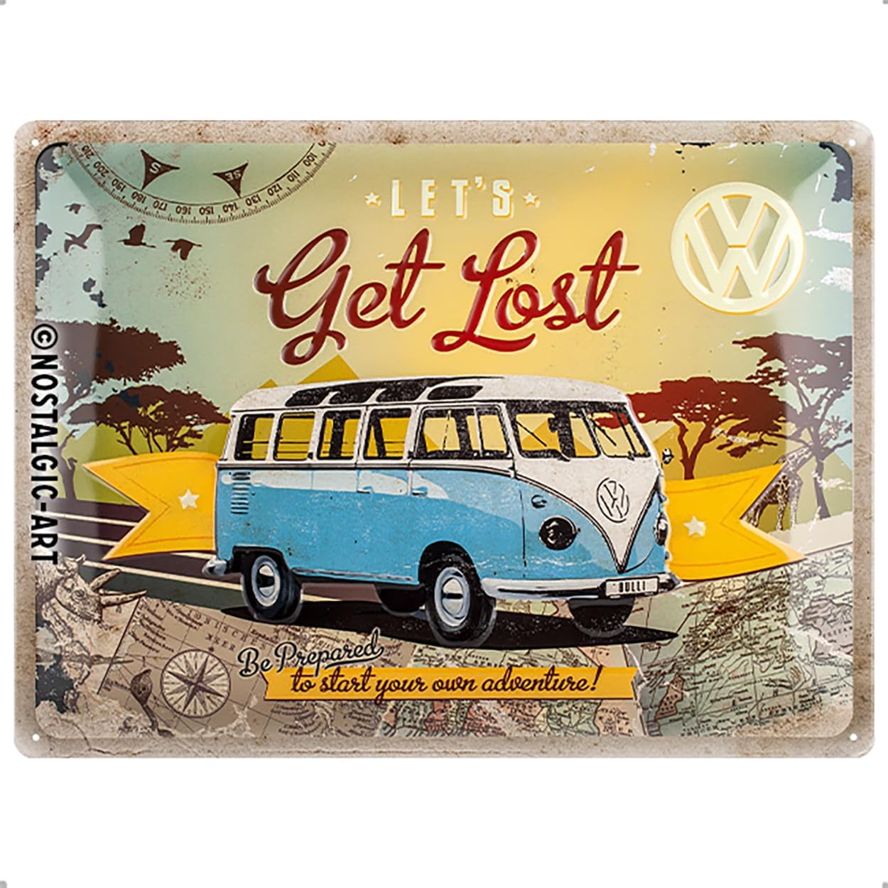 214335 - VOLKSWAGEN Tabelë Retro prej kallaji, 30 x 40 cm, Produkt Origjinal i Licencuar, e bërë prej metali, dizajn vintage