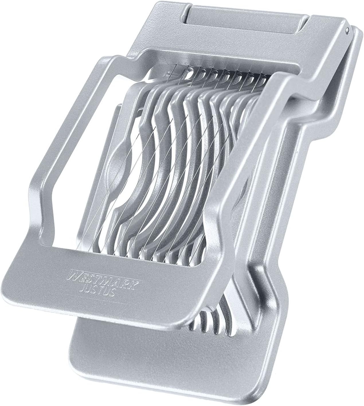 262376 - WESTMARK Prerës vezësh për feta të rrumbullakëta dhe ovale, tela prerëse çeliku inox të tensionuar individualisht, alumin/çelik inox, Justus, gri, 10402260