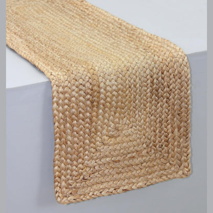 187606 - SHIRIT TAVOLINE prej Jute Natyrale, endur me Dorë, Rustik Bohem 33cm x 91cm, për Dasma, Festa Fshatare, Darka dhe Kuzhinë