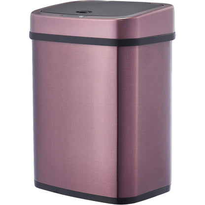 250764 - AMAZON BASICS Kosh plehrash automatik prej çeliku inox, drejtkëndor, 12 litra, ngjyrë burgundy