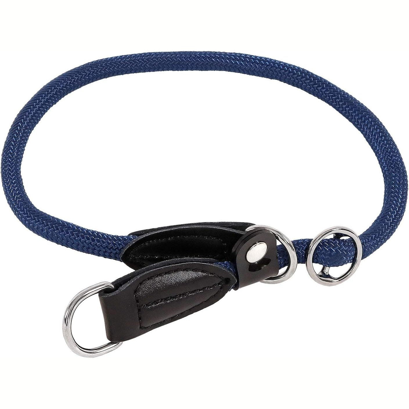 216422 - LIONTO Qafore qensh e bërë nga najlon i qëndrueshëm, gjatësi 50 cm, trashësi 1 cm, jakë martingale, lëkurë imituese, blu