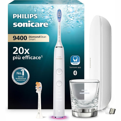 274820 - PHILIPS SONICARE DIAMONDCLEAN SMART 9400, Furçë dhëmbësh elektrike, Modeli HX9917/88, Sensor presioni, 4 mënyra pastrimi, 3 nivele intensiteti, E bardhë