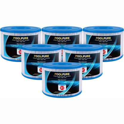 313332 - POOLPURE Tipi S1 (Pako me 6), Filtër Spa Zëvendësues për Fishekët e Pishinës PureSpa Easy Set