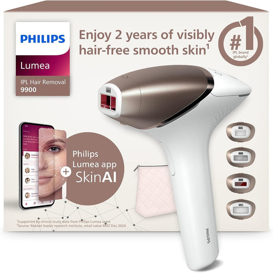 274804 - PHILIPS Lumea 9900, Pajisje IPL për Heqjen e Qimeve, Teknologji SenseIQ dhe SkinAI, 4 Pajisje Shtesë për Trupin, Fytyrën, Bikinin dhe Sqetullat, Përdorim me dhe pa kabllo, BRI951/01