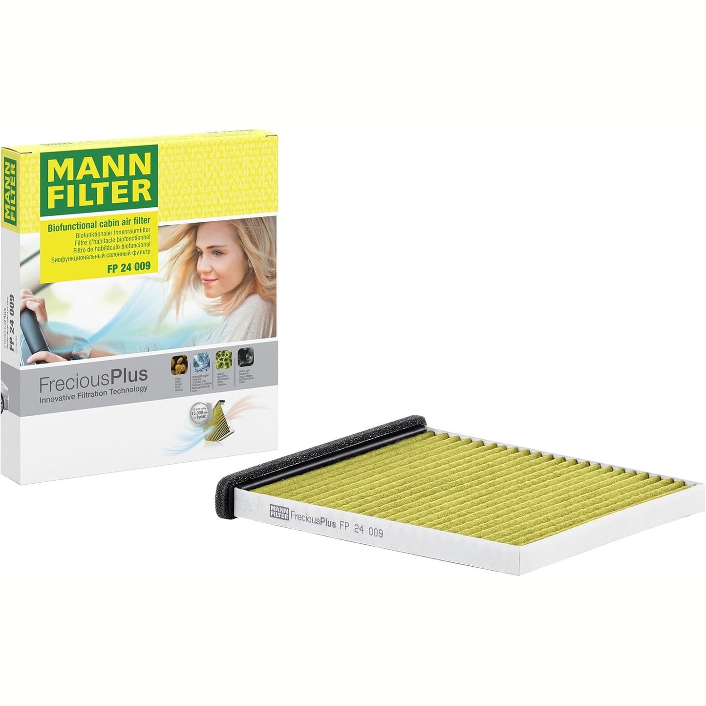 288930 - MANN-FILTER FP 24 009 Filtri i ajrit të kabinës – Filtri biofunksional i polenit FreciousPlus për makina dhe furgonë