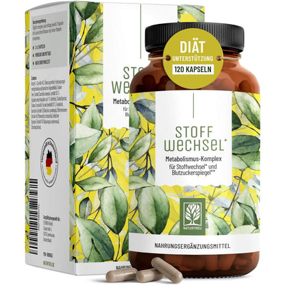 296991 - NATURTREU Kapsula për Mbështetje Diete, 120 Kapsula Vegane, për Metabolizmin me Çaj Jeshil, Forskohlii, Kolinë, Garcinia Cambogia