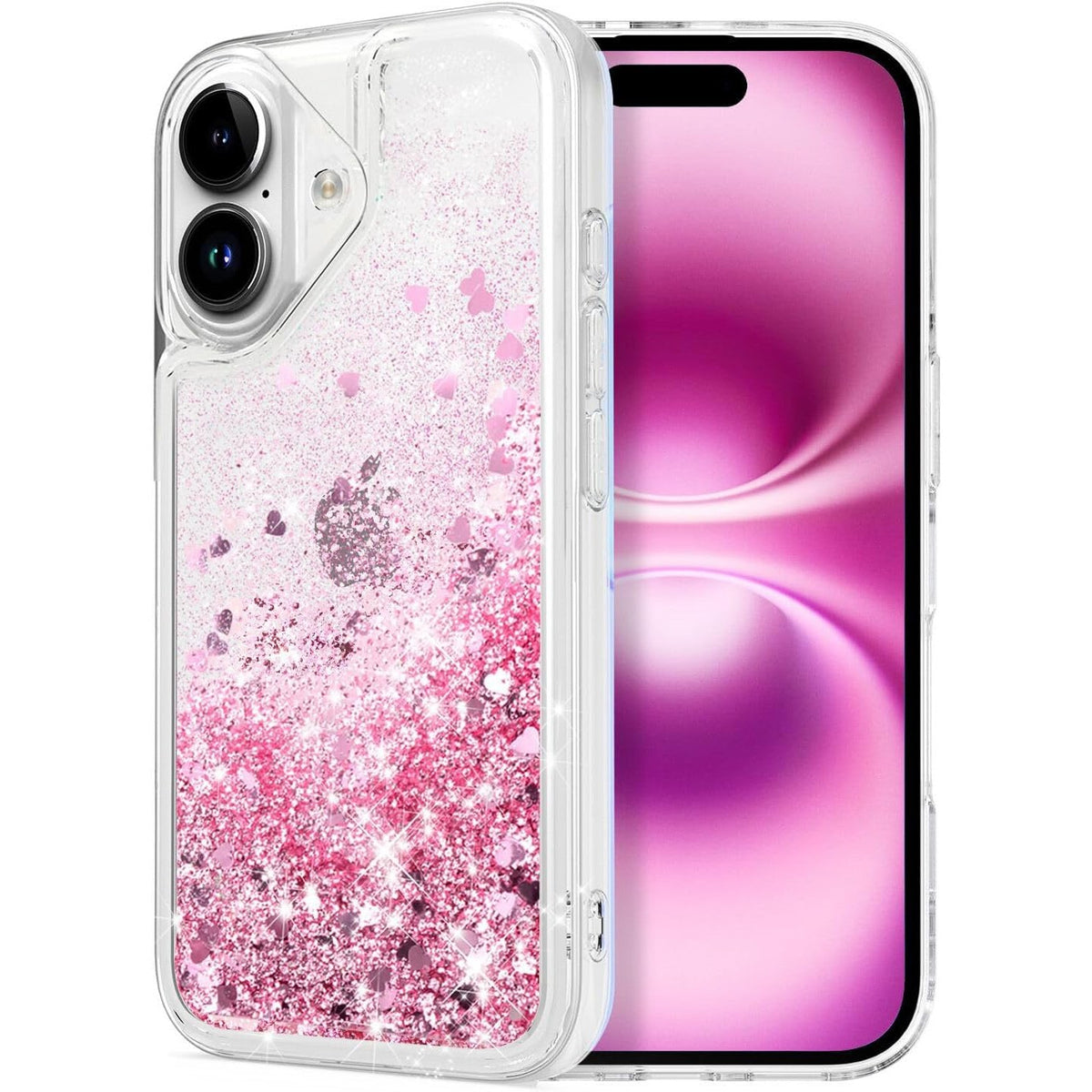 296092 - WORLDMOM Mbulesë për iPhone 16, TPU, Transparent, Rozë e Artë