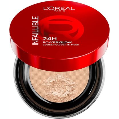 290219 - L'ORÉAL PARIS Pudër e lirshme Infallible 24H Power Glow, Universal, formulë hidratuese me perla të sheshta, përfundim të ndritshëm deri në 24 orë