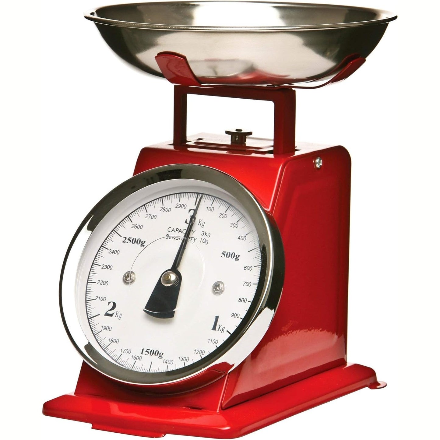 218364 - Premier Housewares Peshorja e kuzhinës retro, tas çeliku inox, e kuqe