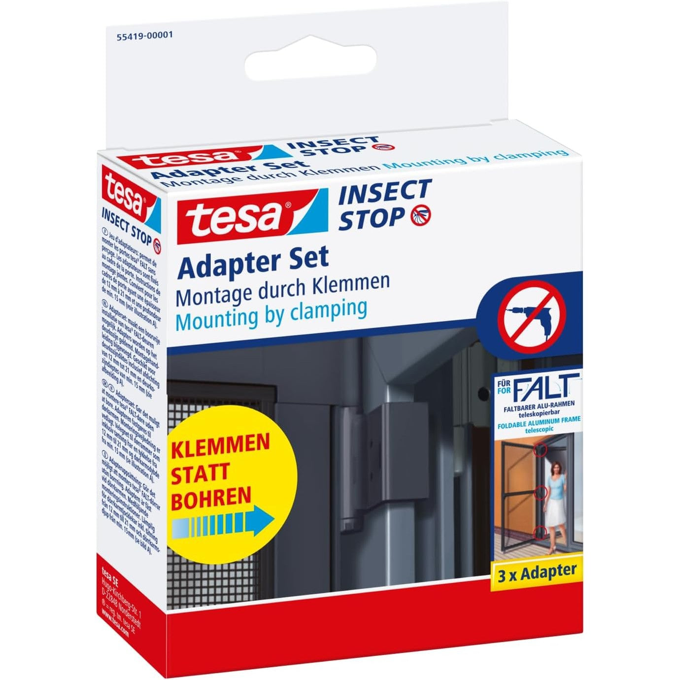 288898 - INSECT STOP Set adaptorësh për kapëse tesa - kapëse dere për montimin e kornizave të dyerve të rrjetës së insekteve prej alumini pa shpime ose vida - antracit