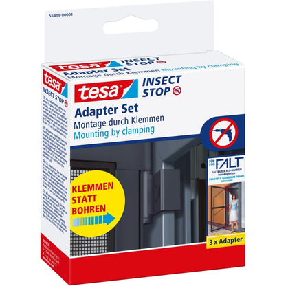 288898 - INSECT STOP Set adaptorësh për kapëse tesa - kapëse dere për montimin e kornizave të dyerve të rrjetës së insekteve prej alumini pa shpime ose vida - antracit