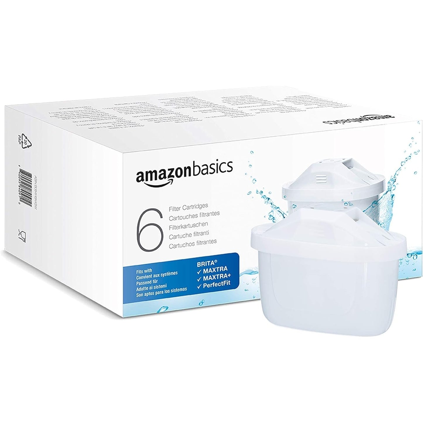187489 - AMAZON BASICS Filtër Uji, i Pajtueshëm me Të Gjitha Kanistat BRITA duke Përfshirë PerfectFit, Pako me 6 Njësi, 1 Copë