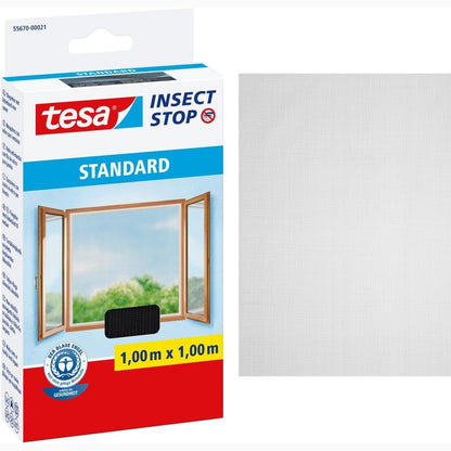289340 - INSECT STOP Rrjetë kundër mizave me Velcro për Windows, 100 cm x 100 cm, Antracit