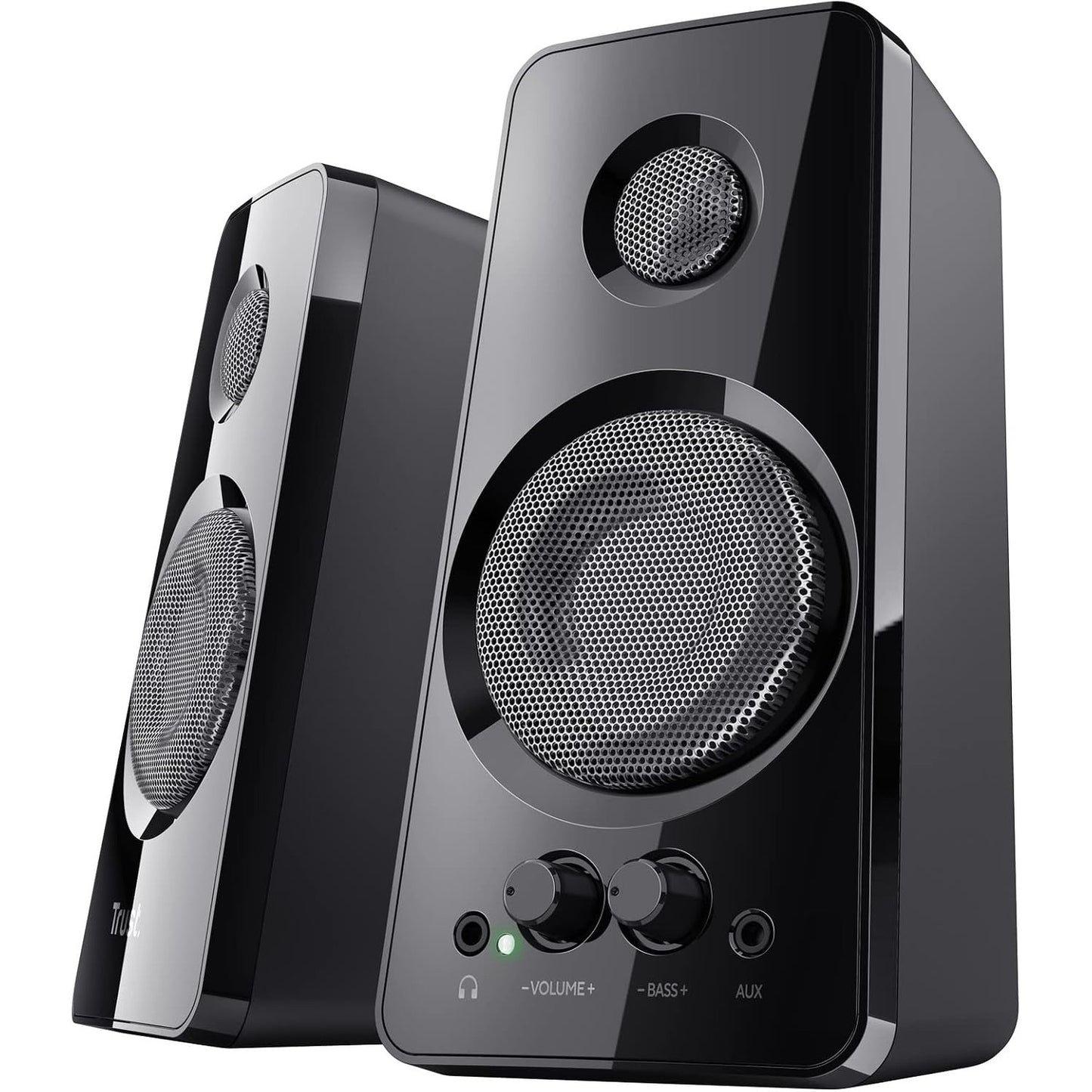 273244 - Trust Set altoparlantësh Tytan 2.0, 36 W (18 W RMS), Altoparlantë kompjuteri, Kontroll volumin dhe basët, Prizë kufjesh, Altoparlantë me energji USB