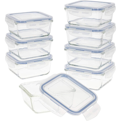 222040 - AKTIVE Enë Ushqimi Hermetike, Qelq, 14 x 14 x 6.5 cm (550 ML), Transparente