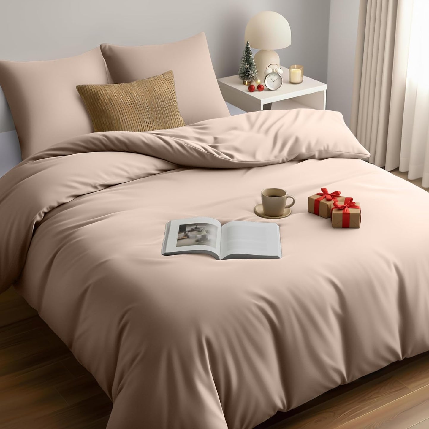 224403 - UTOPIA BEDDING Set çarçafësh 200x200 cm - Mbulesë jorgani mikrofibre 200x200 cm + 2 Mbulesa jastëkësh 80x80 cm - Blu marine