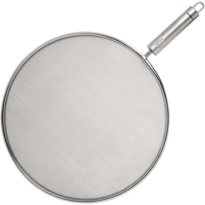206486 - FACKELMANN Sitë Opal Splatter 29cm, Mbrojtëse kundër Spërkatjeve të Gatimit për Tigan, Mbrojtëse kundër Spërkatjeve të Yndyrës, Rrjetë Çelik Inoks Shumë e Hollë, Madhësia 42.5x29x2.5cm, Ngjyra Argjend