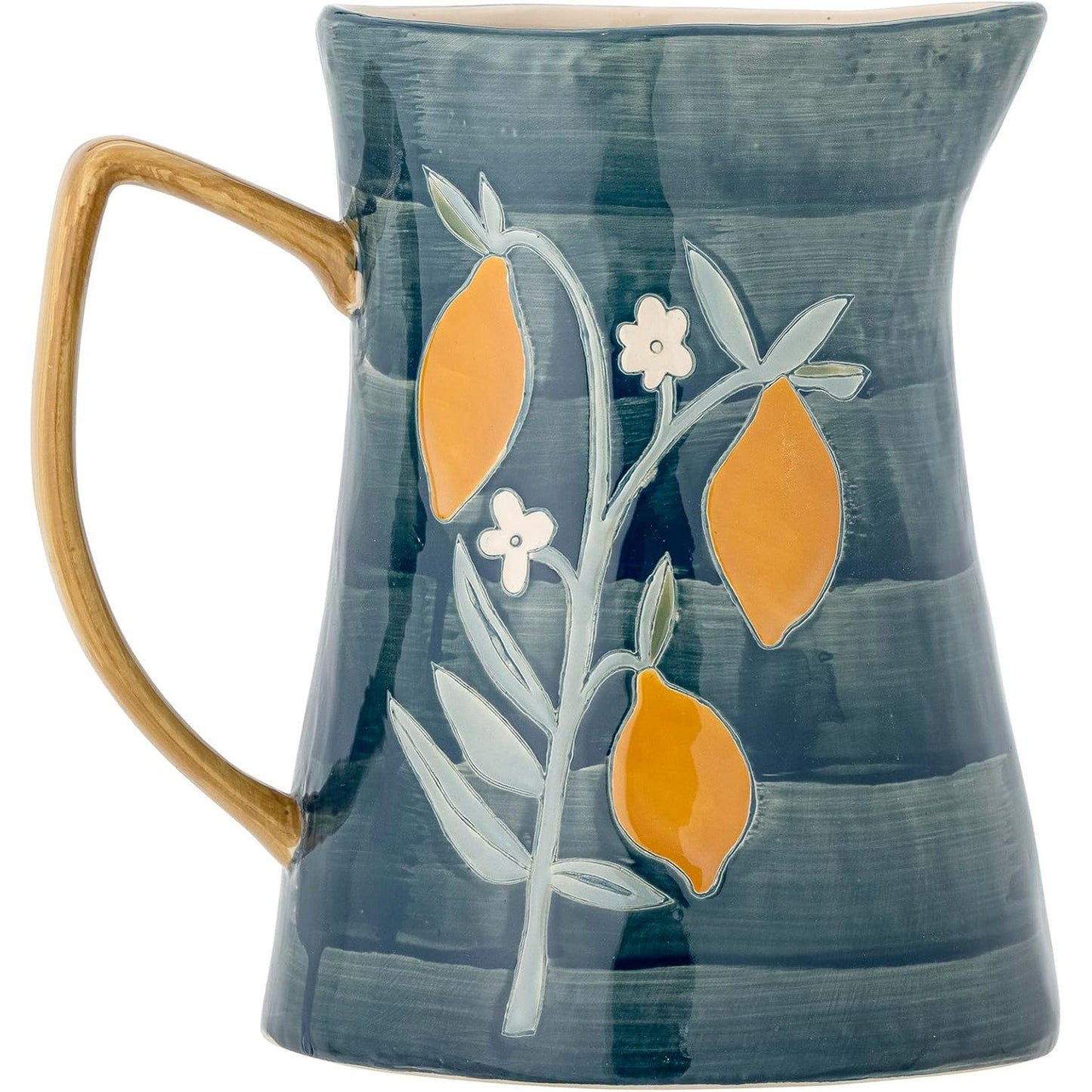 221307 - BLOOMINGVILLE - Kana Feriha Creative Collection, Ngjyrë blu me motiv limoni, Prej guri, 24x18.5 cm, 3.1 L, 82060469