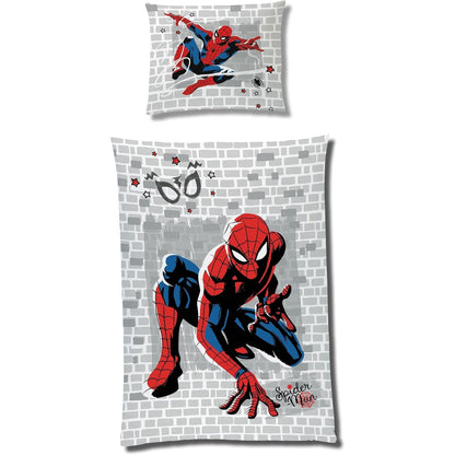 214006 - Set çarçafësh Spiderman (2 copë) - Jorgan dhe Mbulesë jastëku 135x200 80x80 cm