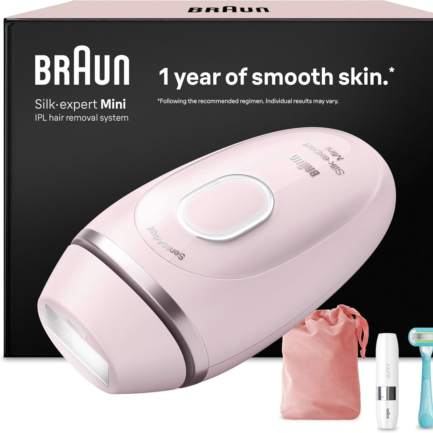 320839 - BRAUN Pajisje IPL Silk·expert Mini PL1112, 100-240V, 50/60Hz, Rozë