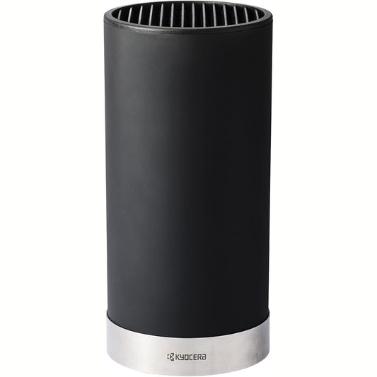 213834 - KYOCERA Bllok thikash i rrumbullakët (për 6-8 thika, plastikë, e zezë, çelik inox, 11 x 11 x 22.5 cm)