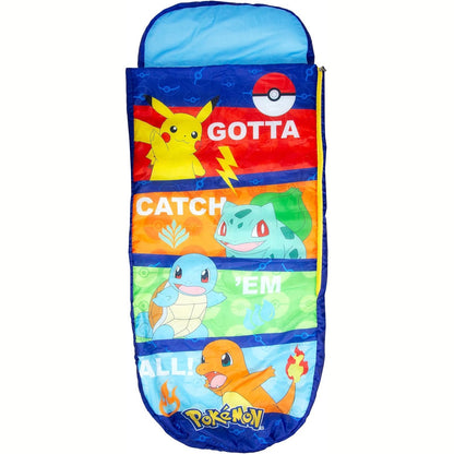 312782 - CHARACTER WORLD Krevat i fryrë dhe çantë gjumi për fëmijë me pompë Pokemon ReadyBed, Dyshek udhëtimi për fjetje gjatë natës dhe kamping ose përdorim në shtëpi
