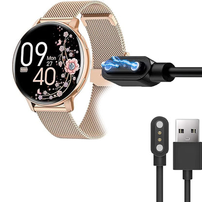 274119 - Blueshaweu Karikues Magnetik i Përputhshëm me Orën NAIXUES S53, kabllo magnetike karikimi, USB 3.3 m, i përputhshëm me orën inteligjente HASAKEI/NAIXUES S53 1.39 inç, e zezë