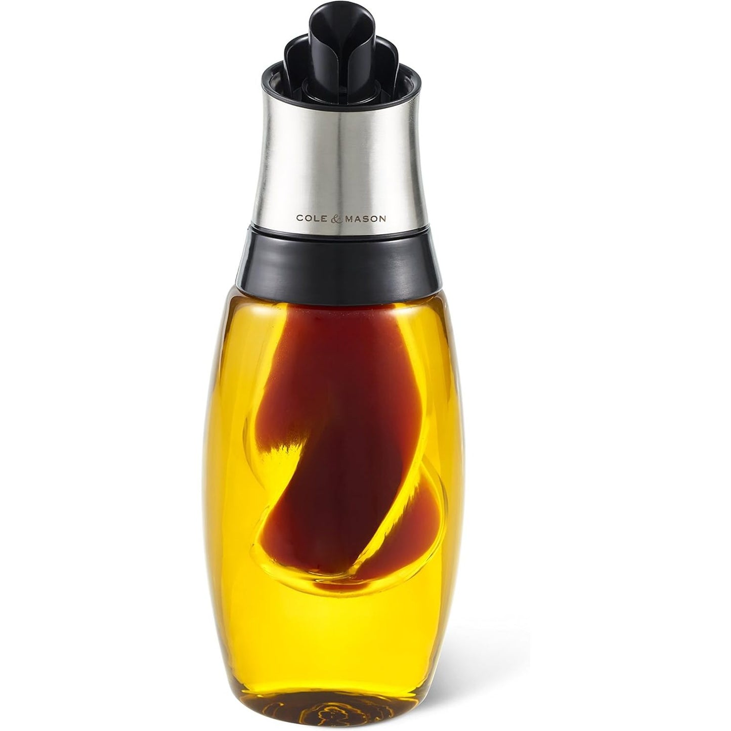 187482 - COLE & MASON H103069 BRISTOL - Shishe Dozatori e Kombinuar Vaji dhe Uthull, 420ml, 50ml, Material Qelq dhe Çelik Inox, 1 x Shishe e Furnizuar Bosh