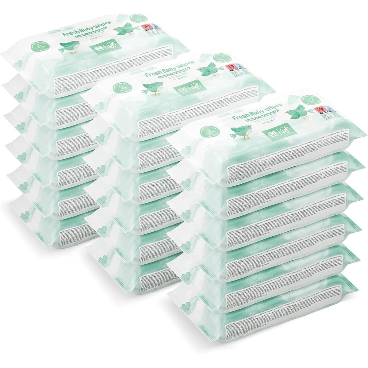 336208 - AMAZON 1008 Peceta Ultra të Ndjeshme për Fëmijë, aromë e lehtë, 18 pako me 56 copë
