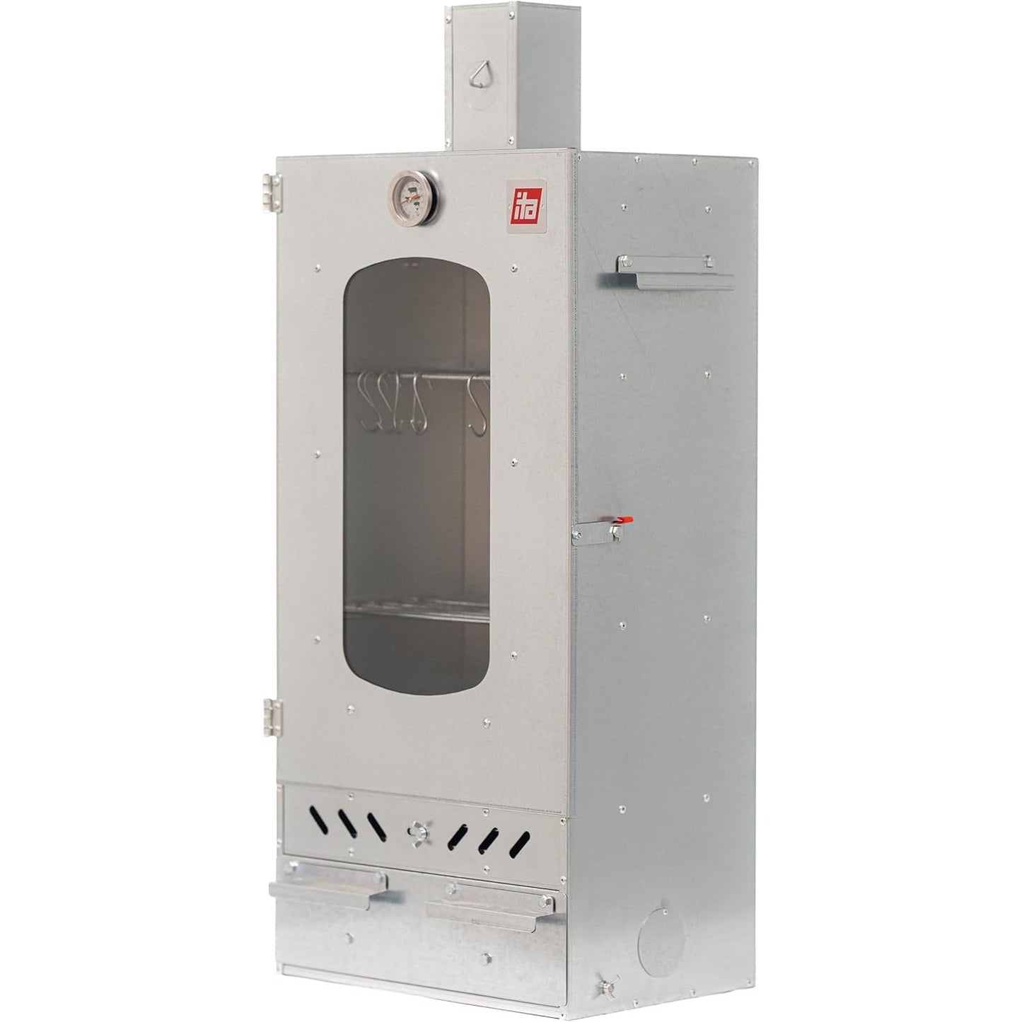 191083 - ITA Smoker 7012 - Kabinet i Tymosjes Premium me 3 Nivele, Materiali Çelik i Lidhur, e përfshirë Dritare dhe Oxhak - Prodhim i BE