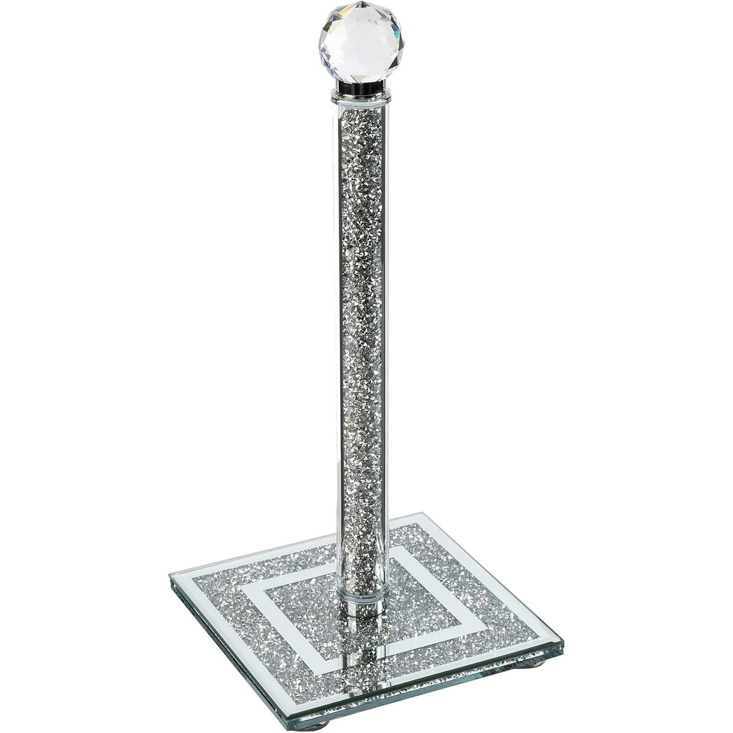 255530 - LONDON BOUTIQUE Mbajtëse rrotullash kuzhine me gurë kristali, 30 cm e lartë, në kuti dhurate.