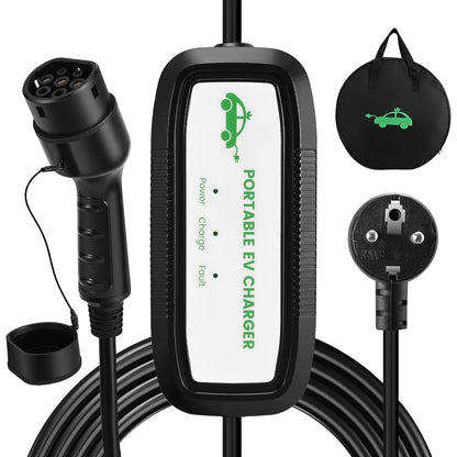 276074 - EVJUICION Kabllo karikimi Tipi 2 Schuko 15M [3.68kW|16A|1-fazor] me LED për makina elektrike, karikues EV me çantë mbajtëse për PHEV/EV