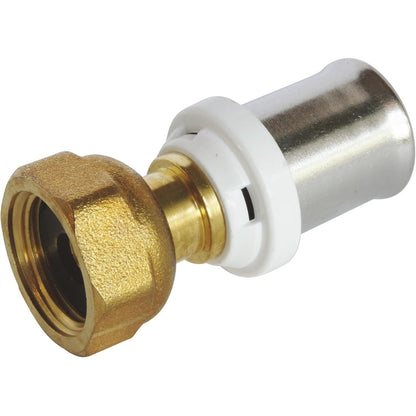 335666 - SOMATHERM Lidhëse e drejtë me krim për tub shumështresor 16 mm, dado 15/21, në përputhje me standardin NF 545