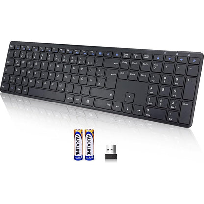309945 - INFINMIND Tastierë ultra e hollë pa tel, 19 taste multimediale, QWERTZ, për desktop/laptop/Mac/Windows
