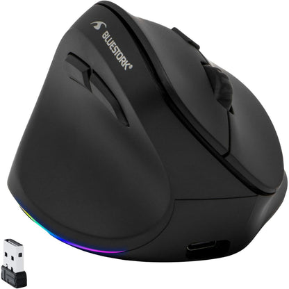 276797 - BLUESTORK Maus vertikal pa tel ergonomik, 800-2400 DPI, 6 butona, LED RGB, PËR ME DORËN E MËNGJIT