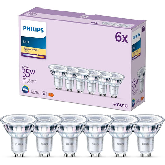216138 - PHILIPS Llambat LED Classic GU10, pako me 6 (35 W), reflektorë LED me dritë të bardhë të ngrohtë