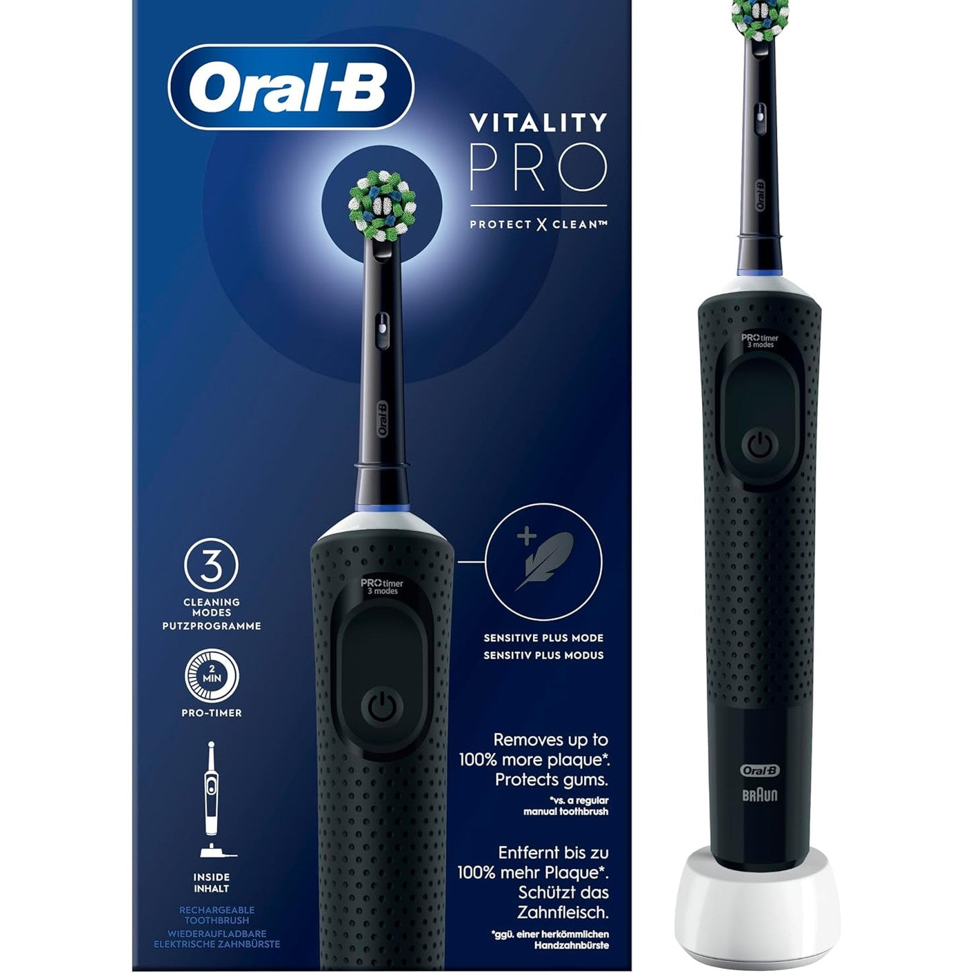271567 - ORAL-B Furçë dhëmbësh elektrike e rikarikueshme Vitality Pro, e zezë, 1 kokë furçe