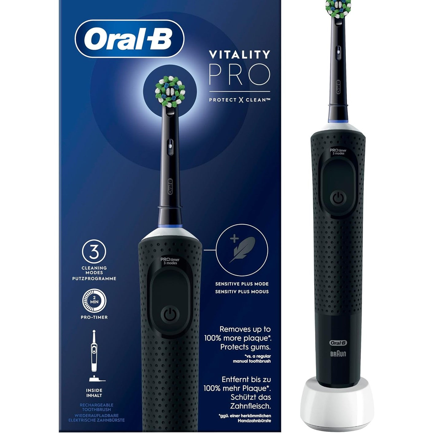 275322 - ORAL-B Furçë dhëmbësh elektrike Vitality Pro, 1 kokë furçe, 3 mënyra pastrimi, e zezë