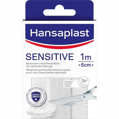 298918 - HANSPLAST – Fasha Sensitive (1 m x 6 cm), fasha plagësh të prera dhe miqësore me lëkurën me Mbrojtje nga Bakteret