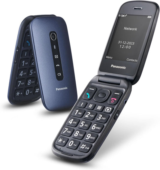 319448 - PANASONIC Telefon KX-TU550EXC me palosje, 4G, kamerë 1.2MP, telefon për të moshuar me ekran të madh 2.8", kohë gatishmërie 300 orë, blu