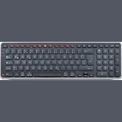 276197 - CONTOUR - Tastiera Balance - Bluetooth pa tel me USB Dongle - QWERTZ - Ultra e hollë - Tastiera numerike + Tastet mediatike