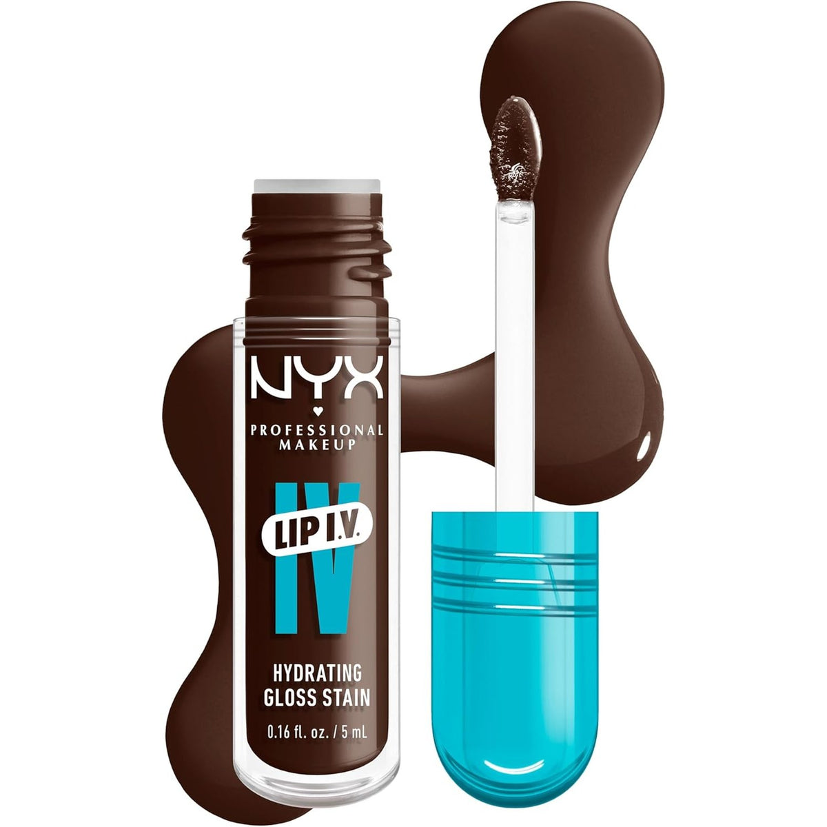 321784 - NYX PROFESSIONAL MAKEUP - Shkëlqyes buzësh dhe bojë për buzë 2 në 1, Kujdes deri në 12 orë, Bojë për buzët hidratuese Lip IV, Ngjyrë: Espresso Soak