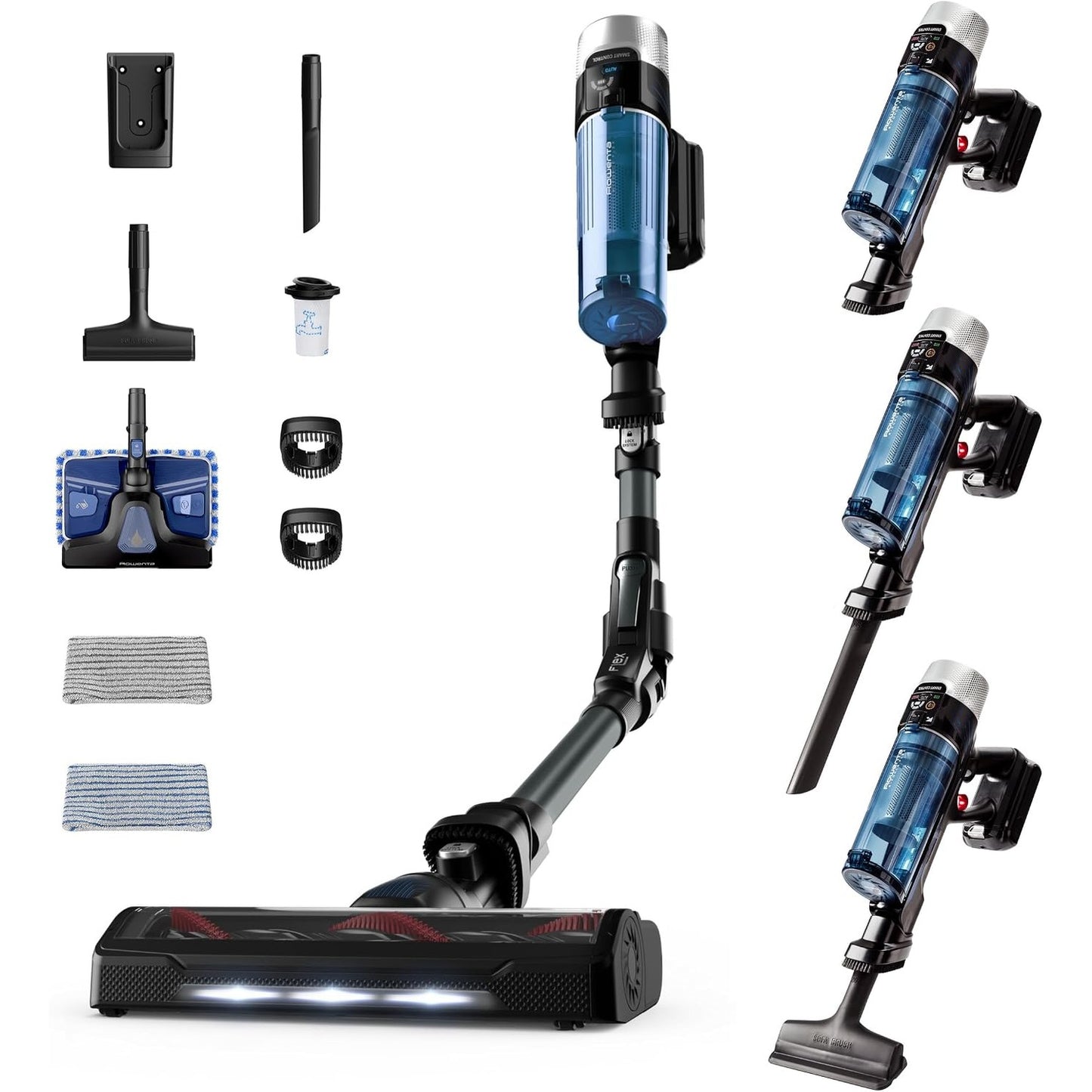 277331 - ROWENTA Fshesë me korrent dhe mop pa tel X-Force Flex 9.60 Aqua, pastron me korrent dhe mop njëkohësisht, 100AW e fuqishme, ultra e lehtë, kohëzgjatje 45 minutash RH20C2WO