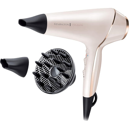 316222 - REMINGTON Tharëse flokësh Professional Jonike PROluxe, 2400W, 150 km/orë, 3 aksesorë stilimi, teknologji OPTIheat, motor AC i qëndrueshëm, modeli AC9140