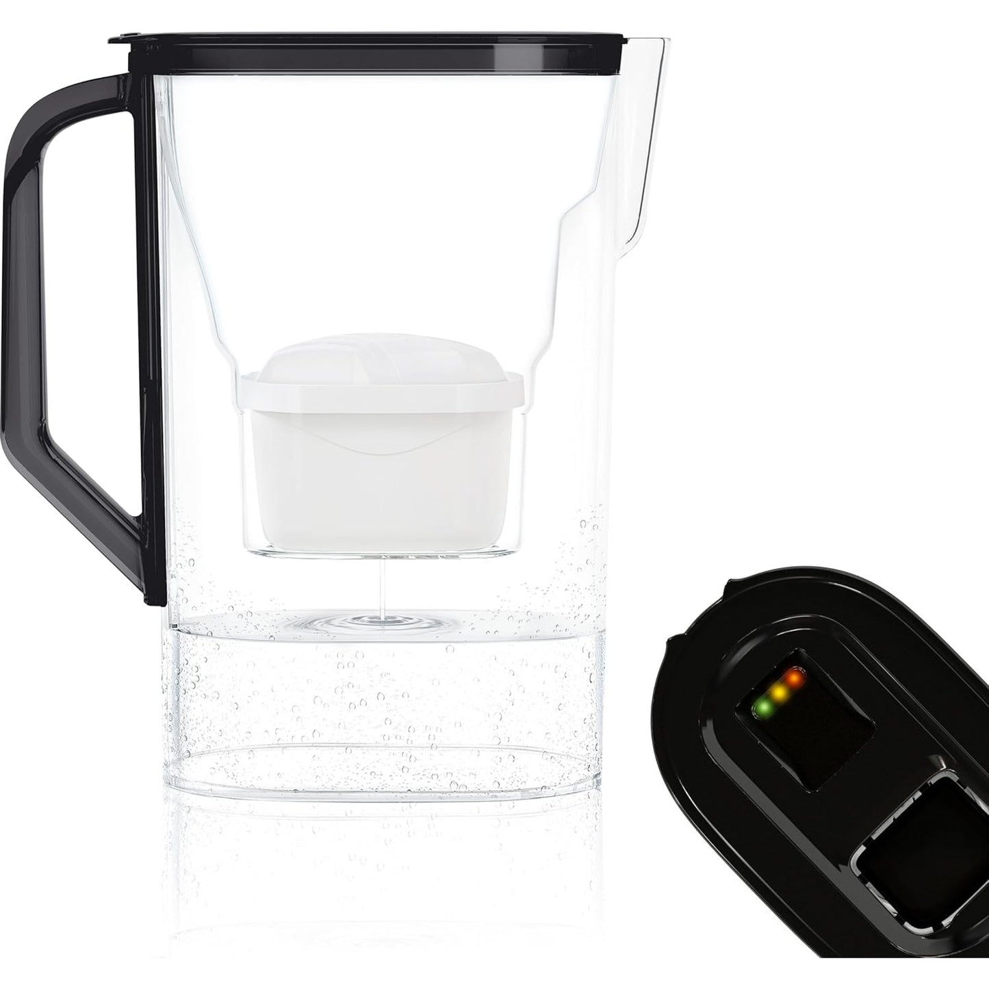 184312 - WESSPER Enë me Filtër Uji 2.7L, Numër LED, Përshtatshme për Frigorifer, Material Qymyr, Pa BPA, Ngjyra e Zezë