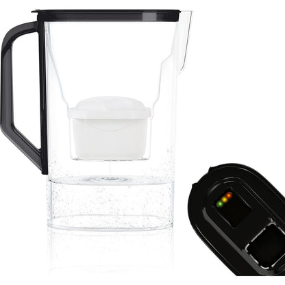 184312 - WESSPER Enë me Filtër Uji 2.7L, Numër LED, Përshtatshme për Frigorifer, Material Qymyr, Pa BPA, Ngjyra e Zezë