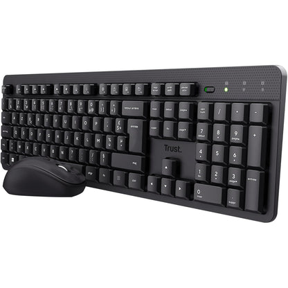 266743 - TRUST Pako tastiere dhe mausi pa tel Ymo II, francez AZERTY, rezistent ndaj derdhjeve, marrës USB, set për PC, laptop, Windows, Mac - i zi