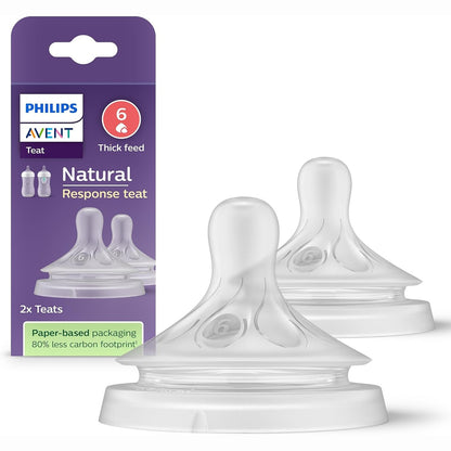 322038 - PHILIPS AVENT Tetina nga Biberón, 2 tetina, sin BPA, për fëmijë deri në 6 muaj, model SCY966/02