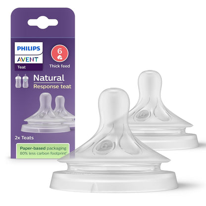 322036 - PHILIPS AVENT Tetina nga Biberón, 2 tetina, sin BPA, për fëmijë deri në 6 muaj, model SCY966/02